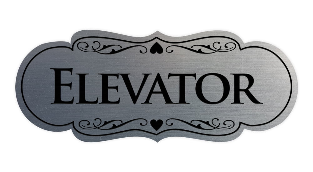 Signs ByLITA Designer Elevator Sign (Brushed Silver) - Medium - Walmart.com