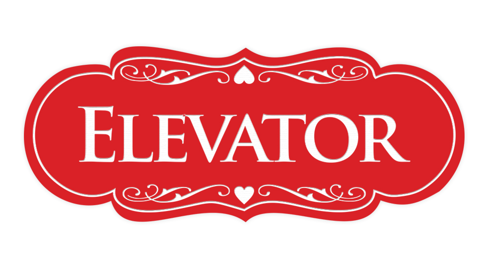 Signs ByLITA Designer Elevator Sign (Red) - Medium - Walmart.com