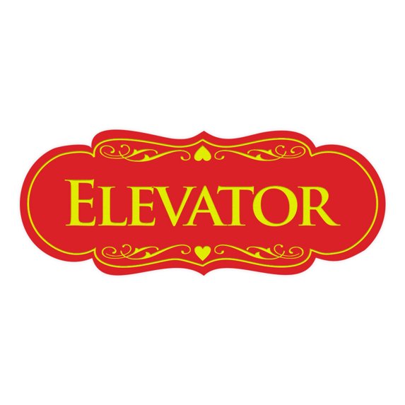 Signs ByLITA Designer Elevator Sign (Red/Yellow) - Large