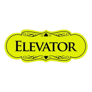 Signs ByLITA Designer Elevator Sign (Yellow / Black) - Large