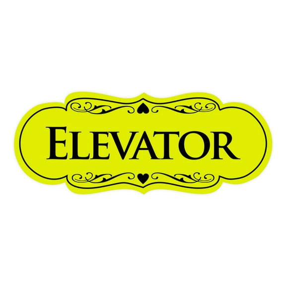 Signs ByLITA Designer Elevator Sign (Yellow / Black) - Large