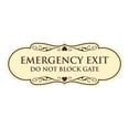 thumbnail image 1 of Signs ByLITA Designer Emergency Exit Do Not Block Gate Sign (Ivory/Dark Brown) - Medium, 1 of 6