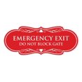 thumbnail image 1 of Signs ByLITA Designer Emergency Exit Do Not Block Gate Sign (Red) - Large, 1 of 6