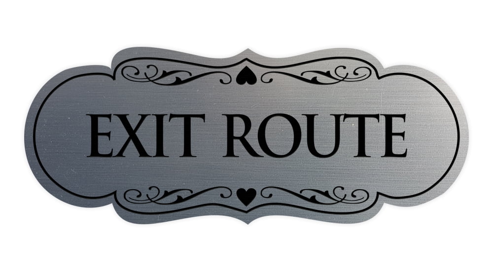 Signs ByLITA Designer Exit Route Sign (Brushed Silver) - Large ...