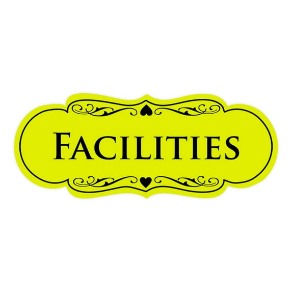 Signs ByLITA Designer Facilities Sign (Yellow / Black) - Large
