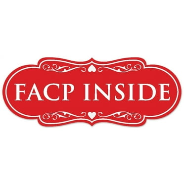 Signs ByLITA Designer Facp Inside Sign - Easy Installation | Durable Wall or Door Sign (Red) - Large