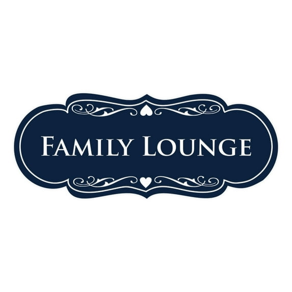 Signs ByLITA Designer Family Lounge Sign (Navy Blue / White) - Small