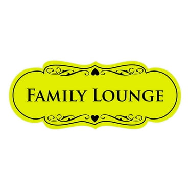 Signs ByLITA Designer Family Lounge Sign (Yellow / Black) - Large