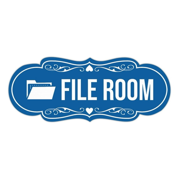 Signs ByLITA Designer File Room Sign (Blue) - Large