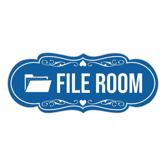 Signs ByLITA Designer File Room Sign (Blue) - Medium