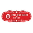 thumbnail image 1 of Signs ByLITA Designer Find Our Menu Online Sign (Red) - Small, 1 of 5