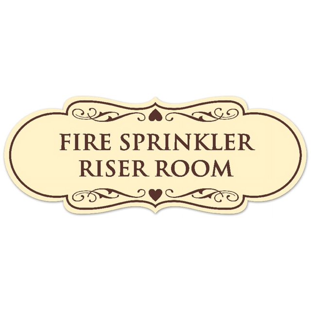Sprinker Riser Sign Signs ByLITA Designer Fire Sprinkler Riser Room Sign - Easy ...