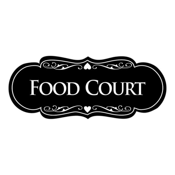 Signs ByLITA Designer Food Court Sign (Black) - Large