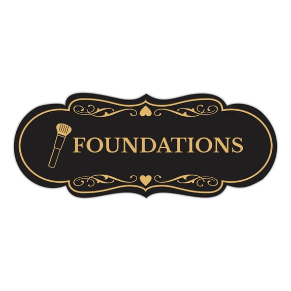 Signs ByLITA Designer Foundations Makeup Area Sign (Black Gold) - Medium