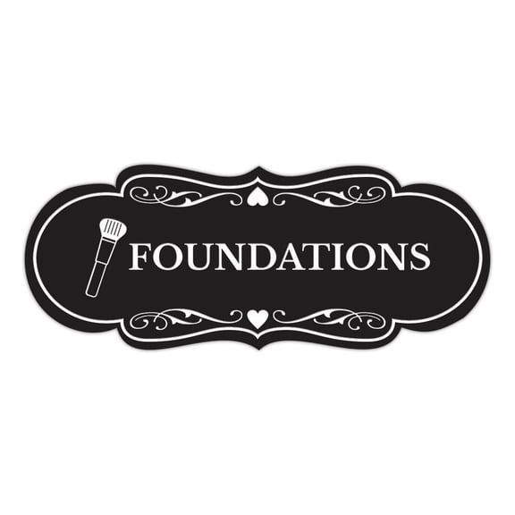 Signs ByLITA Designer Foundations Makeup Area Sign (Black) - Small