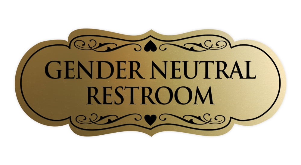 Signs ByLITA Designer Gender Neutral Restroom Sign (Brushed Gold ...