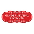 thumbnail image 1 of Signs ByLITA Designer Gender Neutral Restroom Sign (Red) - Medium, 1 of 5