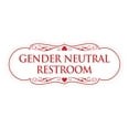 thumbnail image 1 of Signs ByLITA Designer Gender Neutral Restroom Sign (White/Red) - Small, 1 of 5