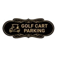 thumbnail image 1 of Signs ByLITA Designer Golf Cart Parking Sign (Black Gold) - Large, 1 of 8