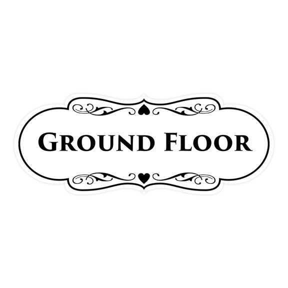 Signs ByLITA Designer Ground Floor Sign (White) - Medium