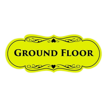 Signs ByLITA Designer Ground Floor Sign (Yellow / Black) - Large