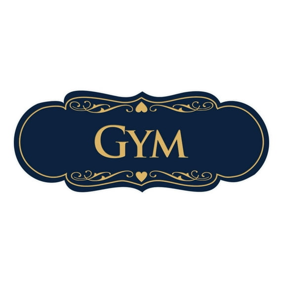 Signs ByLITA Designer Gym Sign (Navy Blue/Gold) - Large