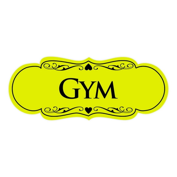 Signs ByLITA Designer Gym Sign (Yellow / Black) - Small