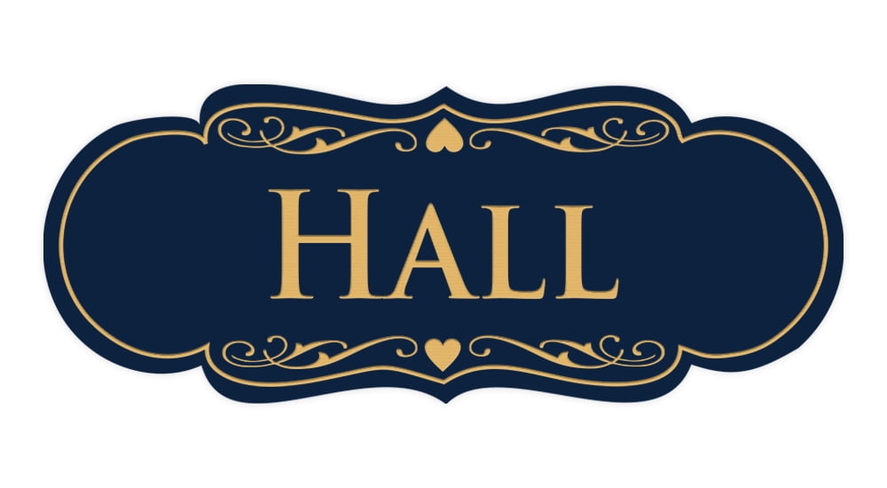 Signs ByLITA Designer Hall Sign (Navy Blue/Gold) - Medium - Walmart.com