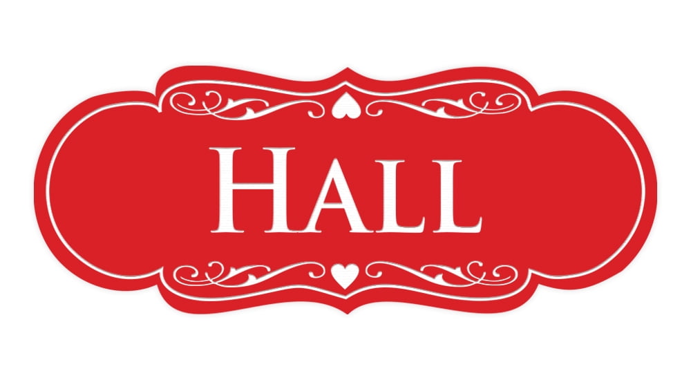 Red Hall Sign Signs ByLITA Designer Hall Sign (Red) - Small - Walmart.com