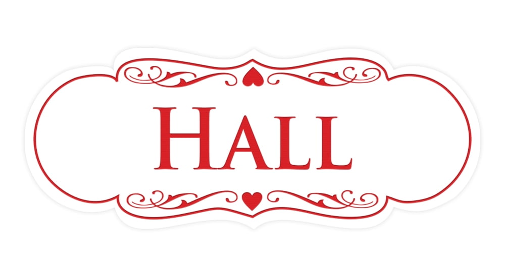 Red Hall Sign Signs ByLITA Designer Hall Sign (White/Red) - Small - Walmart.com