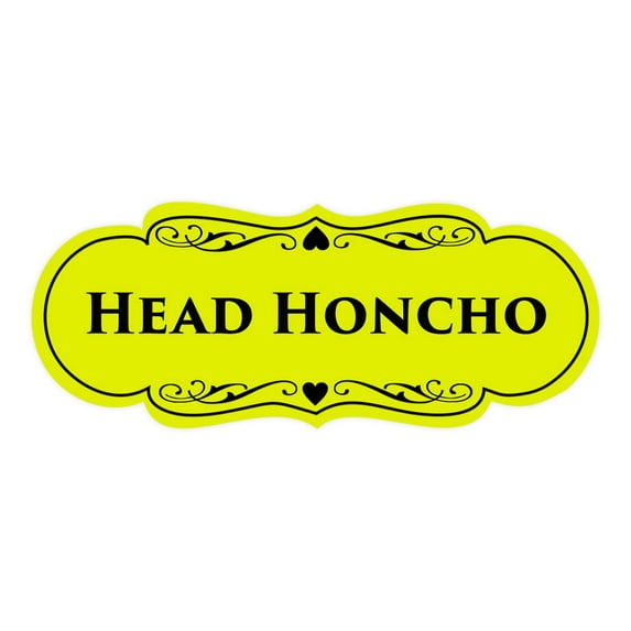 Signs ByLITA Designer Head Honcho Sign (Yellow / Black) - Large