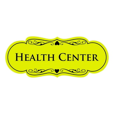 Signs ByLITA Designer Health Center Sign (Yellow / Black) - Large