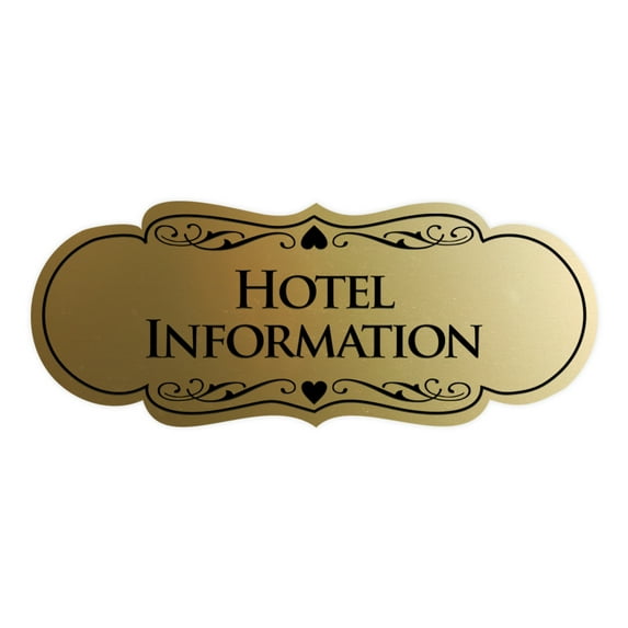 Signs ByLITA Designer Hotel Information Sign (Brushed Gold) - Medium