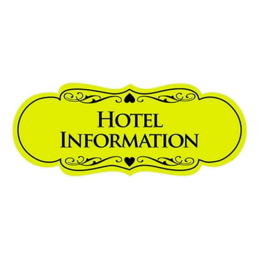 Signs ByLITA Designer Hotel Information Sign (Yellow / Black) - Large