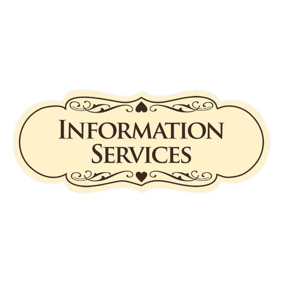 Signs ByLITA Designer Information Services Sign (Ivory/Dark Brown) - Small
