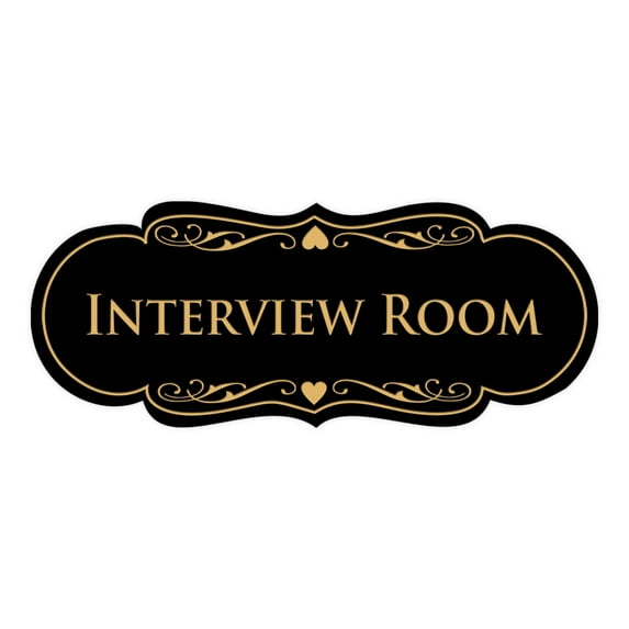 Signs ByLITA Designer Interview Room Sign (Black Gold) - Large