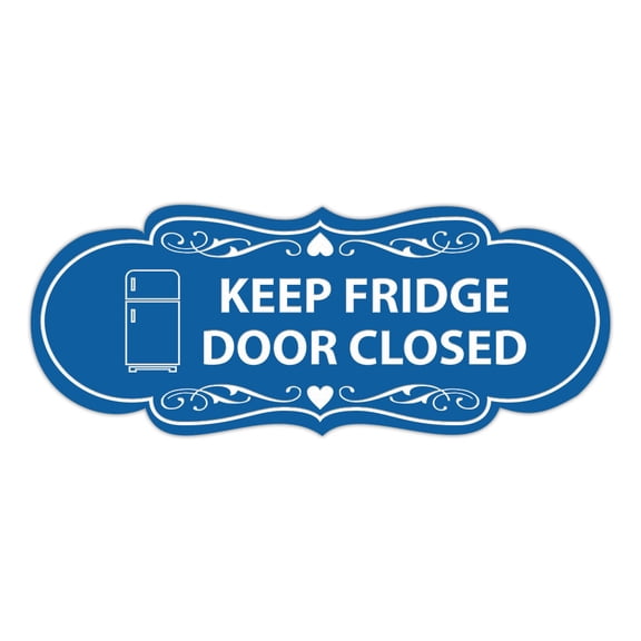 Signs ByLITA Designer Keep Fridge Door Closed Sign (Blue) - Medium