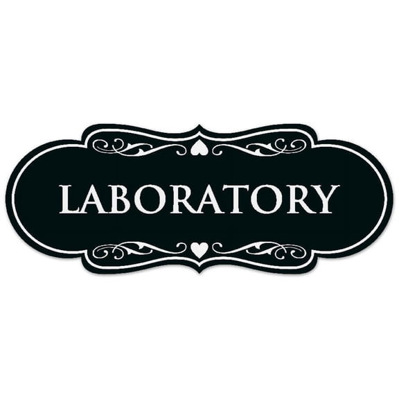 Signs ByLITA Designer Laboratory Sign - Easy Installation | Durable Wall or Door Sign (Black) - Medium
