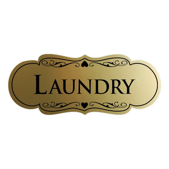 Signs ByLITA Designer Laundry Sign (Brushed Gold) - Large 3.5x9"