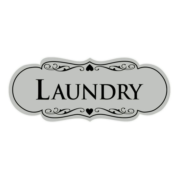 Signs ByLITA Designer Laundry Sign (Lt Gray) - Medium 2.75x7"