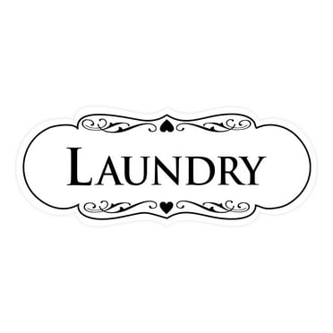 Signs ByLITA Designer Laundry Sign (White) - Large 3.5x9"