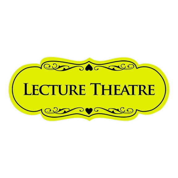 Signs ByLITA Designer Lecture Theatre Sign (Yellow / Black) - Large