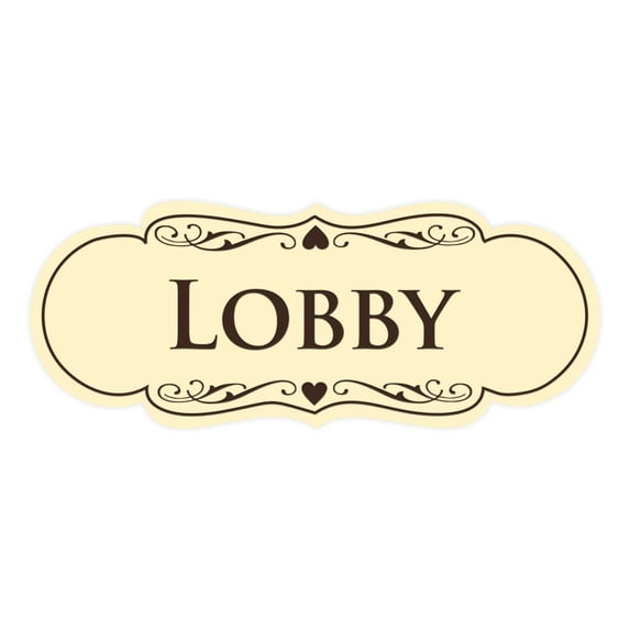 Signs ByLITA Designer Lobby Sign (Ivory/Dark Brown) - Medium