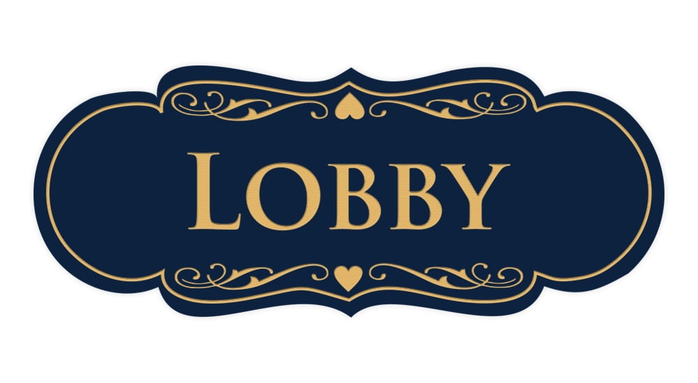 Signs ByLITA Designer Lobby Sign (Navy Blue/Gold) - Medium - Walmart.com