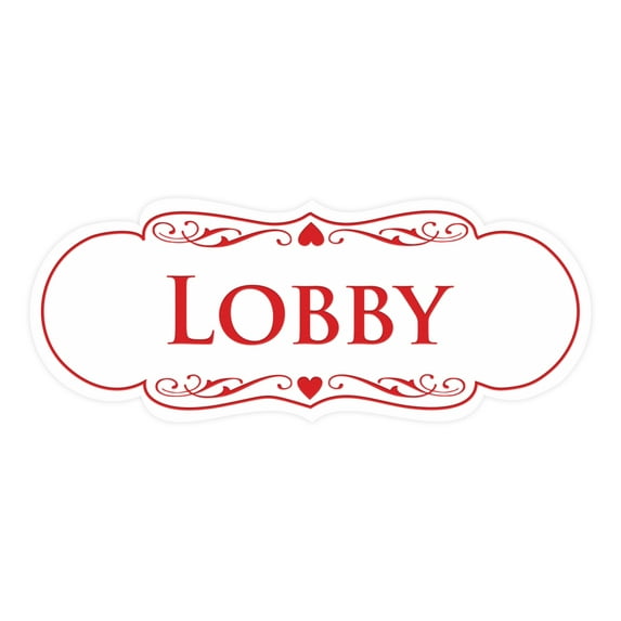Signs ByLITA Designer Lobby Sign (White/Red) - Small