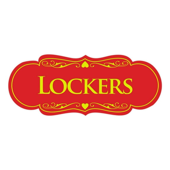 Signs ByLITA Designer Lockers Sign (Red/Yellow) - Large