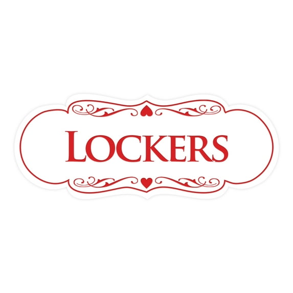 Signs ByLITA Designer Lockers Sign (White/Red) - Medium