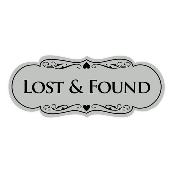 Signs ByLITA Designer Lost & Found Sign (Lt Gray) - Large