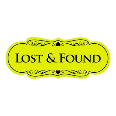 Signs ByLITA Designer Lost & Found Sign (Yellow / Black) - Large