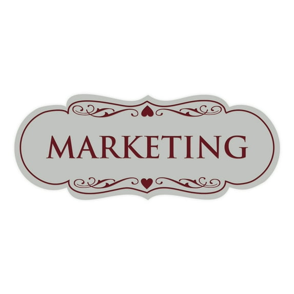 Signs ByLITA Designer Marketing Sign (Light Grey / Burgundy) - Medium